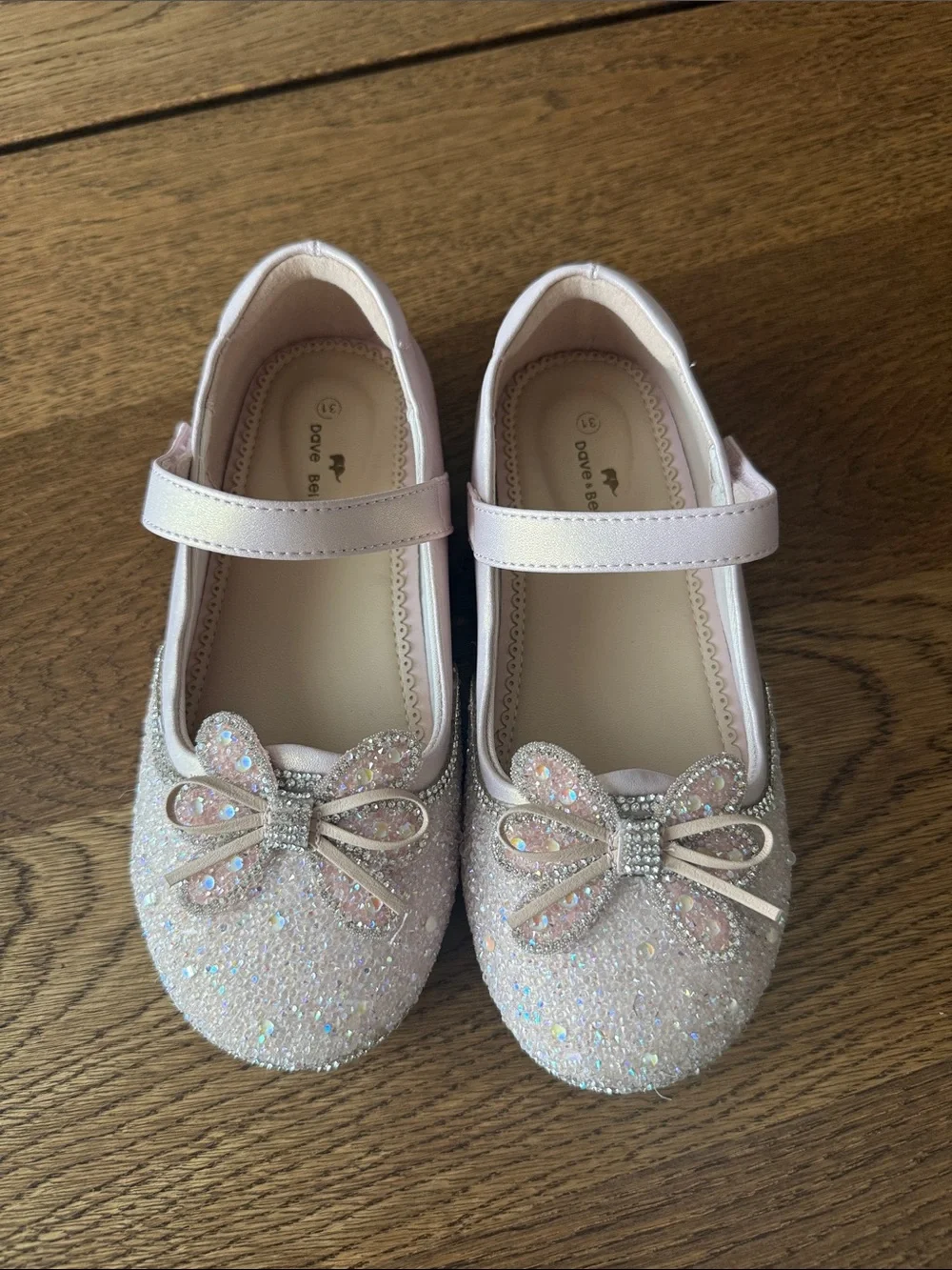 Girls' Sparkling Bow Mary Jane Dress Shoes - Light Pink